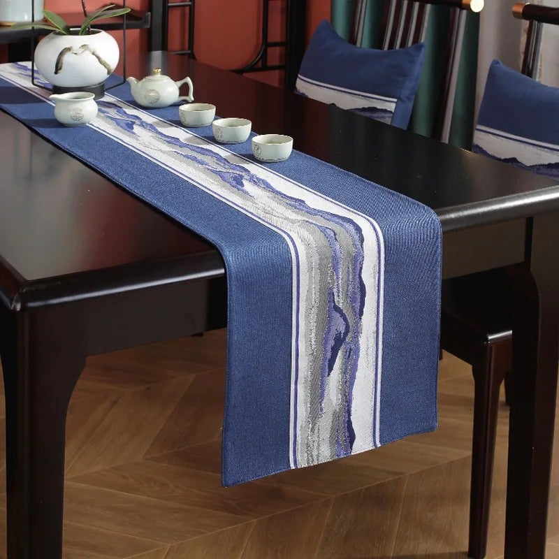 Bluejw Modern Table Runner Linen Embroidered Table Runner Easy-Care Table Runner - Image 4